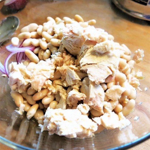 White Bean, Tuna, Red Onion and Caper Salad