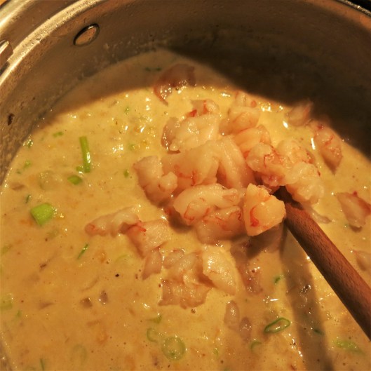 Shrimp-Corn Chowder with Bacon and Scallions