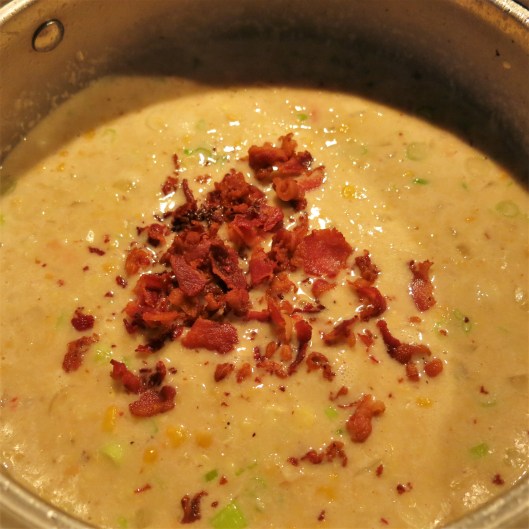 Shrimp-Corn Chowder with Bacon and Scallions