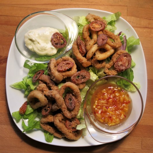 Calamari Frita (Fried Calamari) with Dipping Sauces