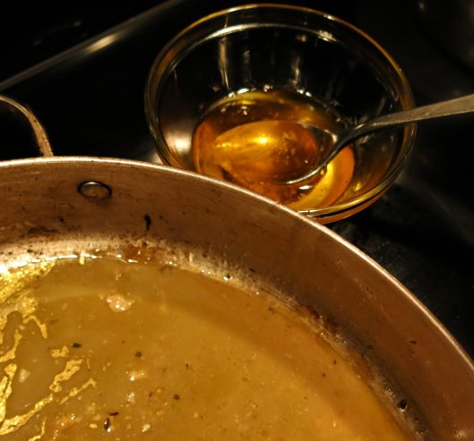 Drippings from Jalapeño Popper-Stuffed Chicken Thighs