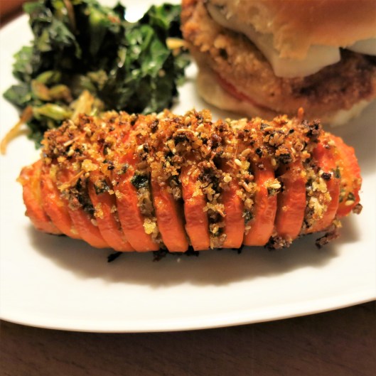 Hasselback Carrots with Crispy Crumb Topping