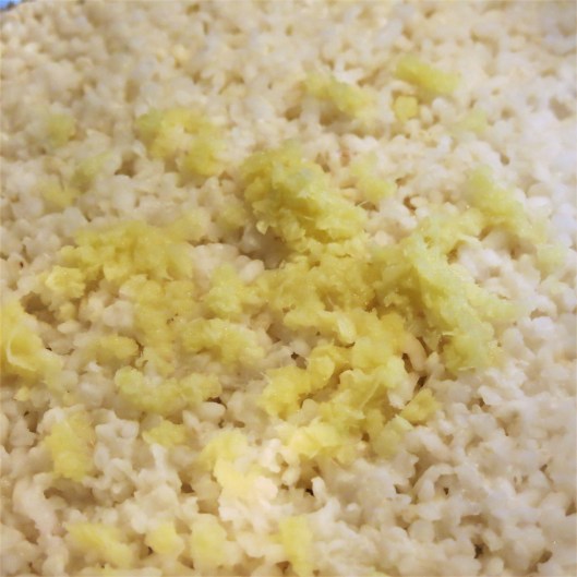 Partially Cooked Arborio Rice with Fresh Ginger