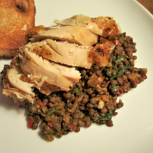 Lentils with Onion, Bell Peppers, Garlic and Herbs