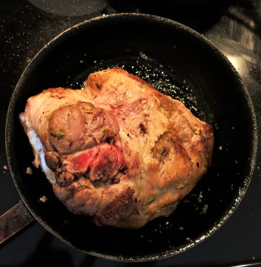 Browned Pork Shoulder for Spiced, Braised Pork Shoulder with Roasted Pineapple