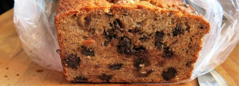 Boozy Banana Bread with Chocolate and Toasted Nuts