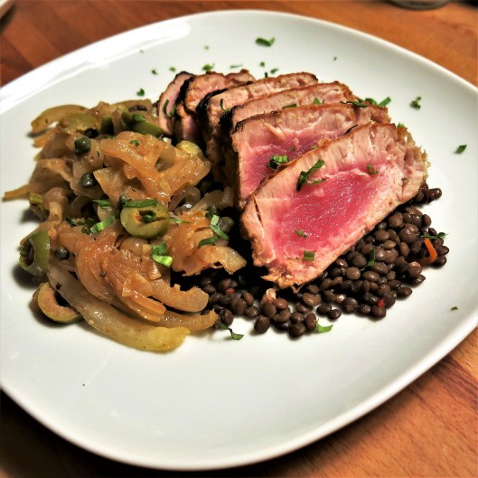 Portuguese-Style Tuna Steaks with Onions