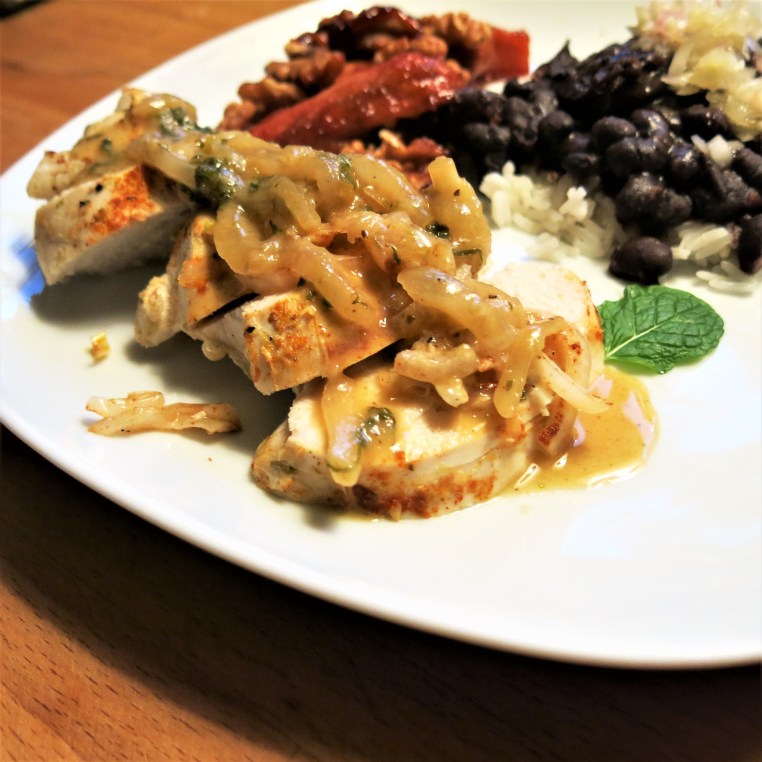 Baked Chicken Breasts with Mojito Sauce