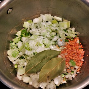 Split Pea Soup with Carrots, Mushrooms and Parsnips