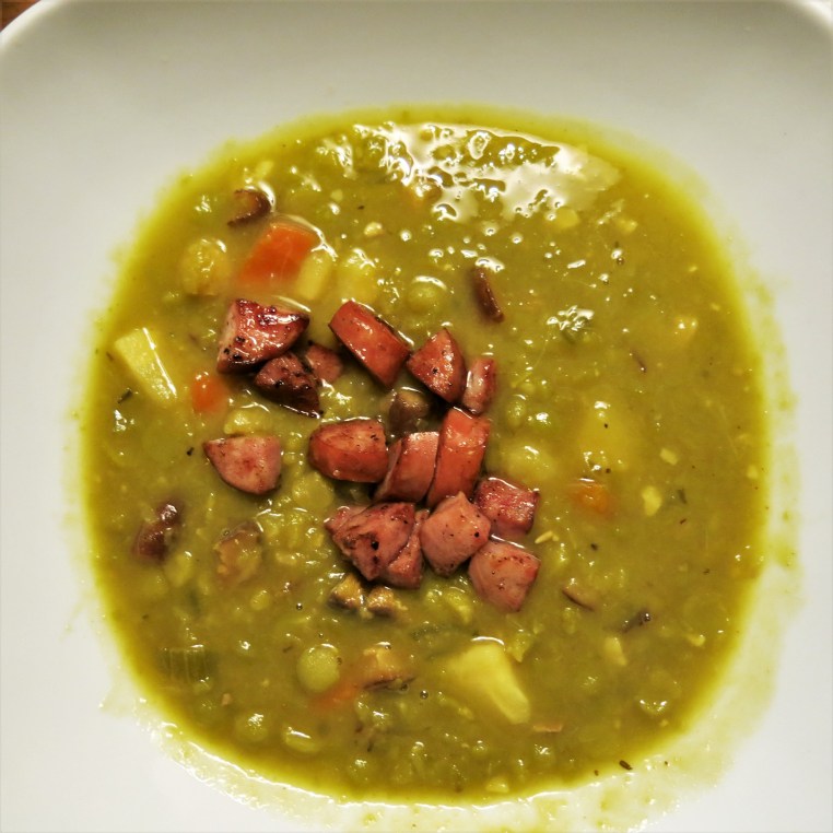 Split Pea Soup with Carrots, Mushrooms and Parsnips