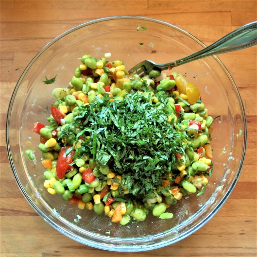 Edamame, Corn, and Tomato Salad with Herbs