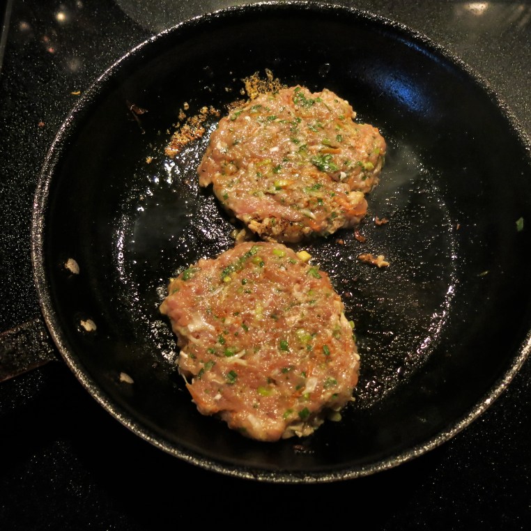 Chicken Burgers with Scallions, Ginger and Thai Flavors