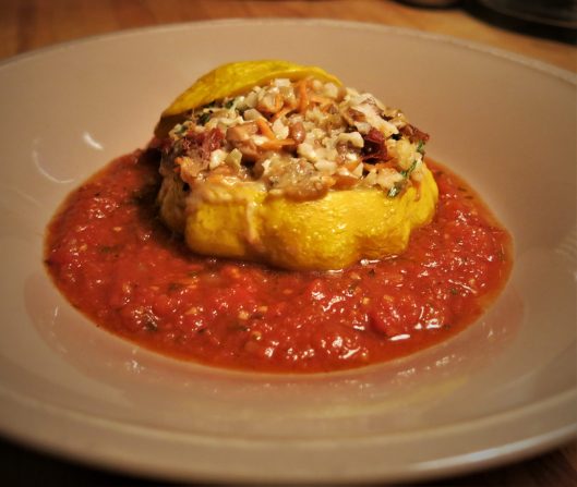 Pizza-Flavored Stuffed Patty Pan Squash