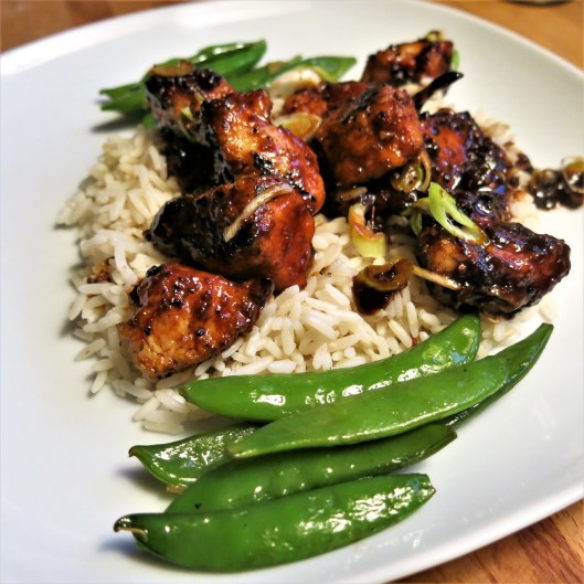 Quick Roasted Sugar Snap Peas with Garlic and Ginger