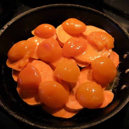 Roasted Sweet Potatoes with Pecans, Apricots and Parmesan