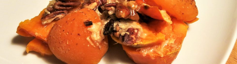 Roasted Sweet Potatoes with Pecans, Apricots and Parmesan