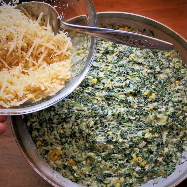 Creamed Spinach with Summer Squash and Corn Casserole