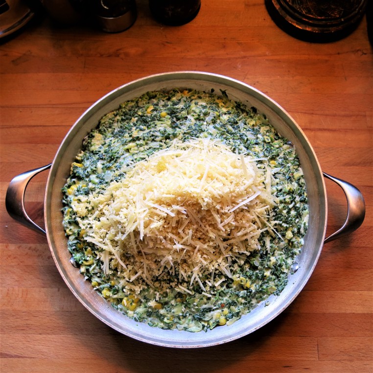 Creamed Spinach with Summer Squash and Corn Casserole