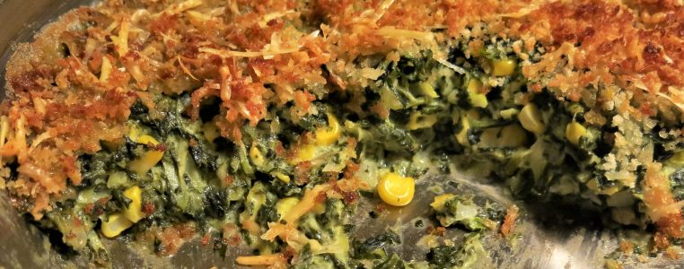 Creamed Spinach with Summer Squash and Corn Casserole