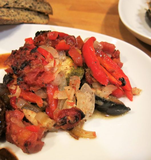 Eggplant, Zucchini and Tomato Casserole with Lebanese 7-Spice