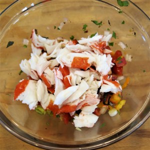 Seafood Salad with Peaches, Tomatoes and Fresh Herbs