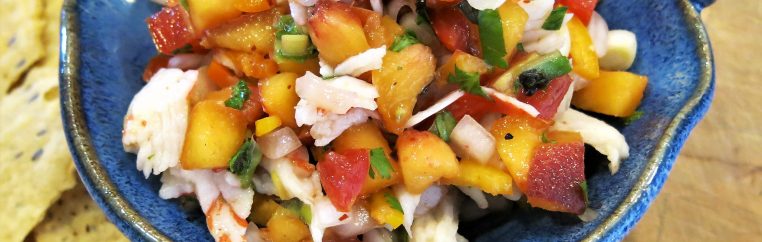 Seafood Salad with Peaches, Tomatoes and Fresh Herbs