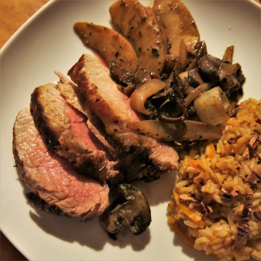 Pork with Mushrooms, Herbs and Apples