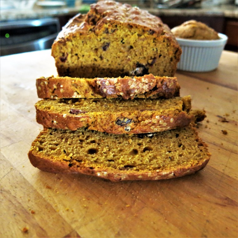 Spiced Pumpkin Bread with Cranberries and Dates