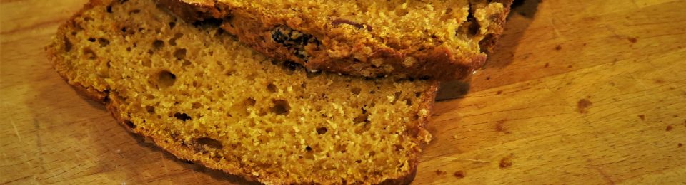 Spiced Pumpkin Bread with Cranberries and Dates