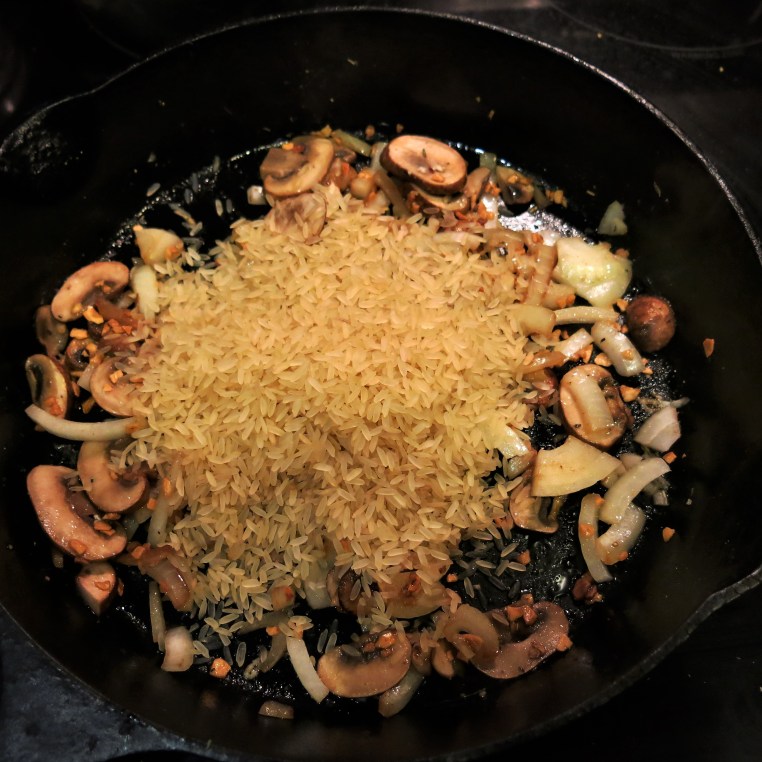 Skillet Pork Chops on a Bed of Onions and Mushrooms