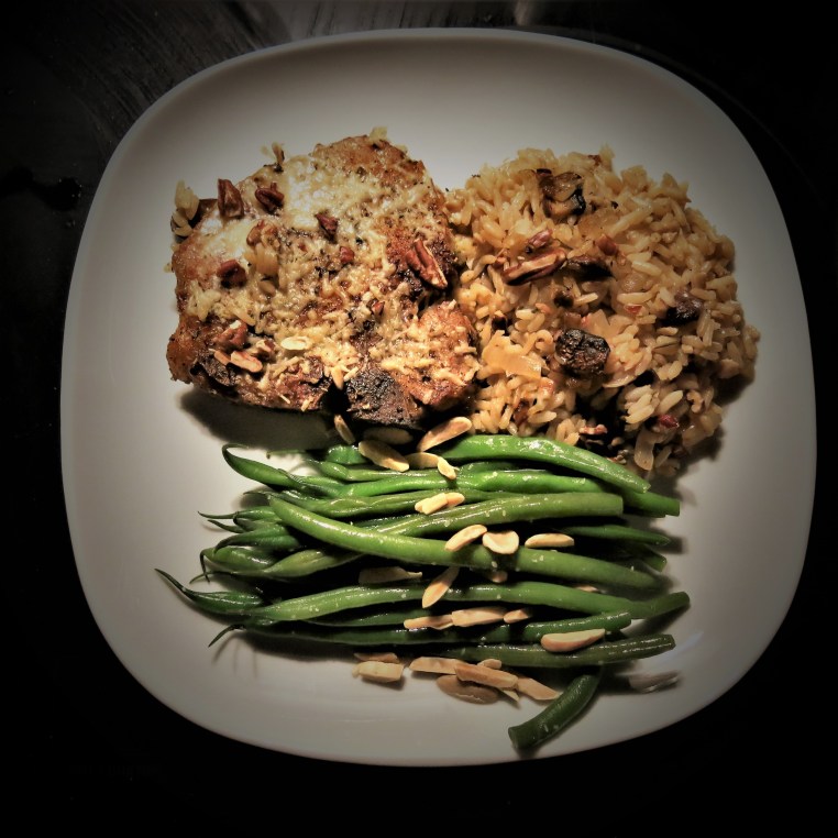 Skillet Pork Chops on a Bed of Onions and Mushrooms