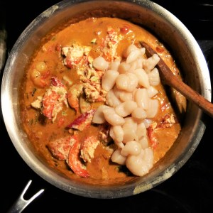 Seafood Coconut Curry with Mango