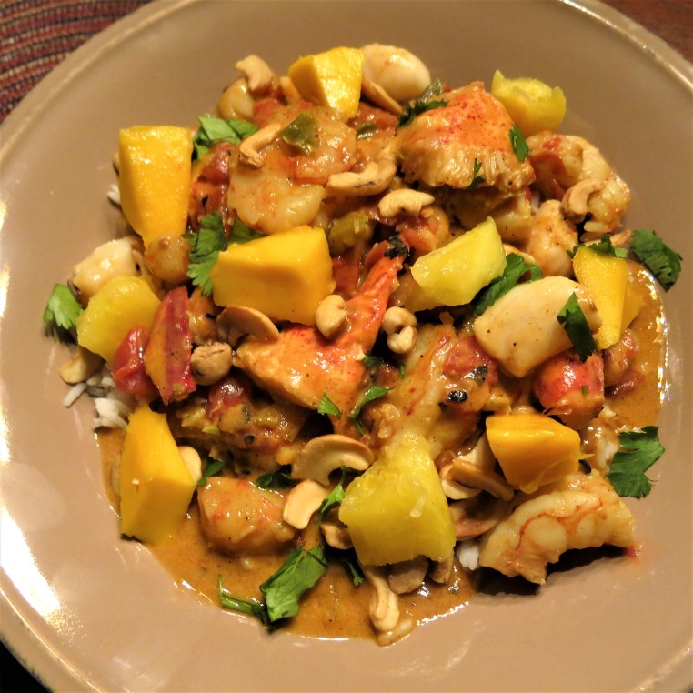 Seafood Coconut Curry with Mango