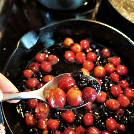Roasted Red Grapes with Blueberries
